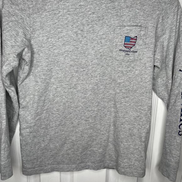 Vineyard Vines Kids Long-Sleeve Ohio State Icon T-Shirt Kids Boys Gray Sz Medium - Picture 4 of 9